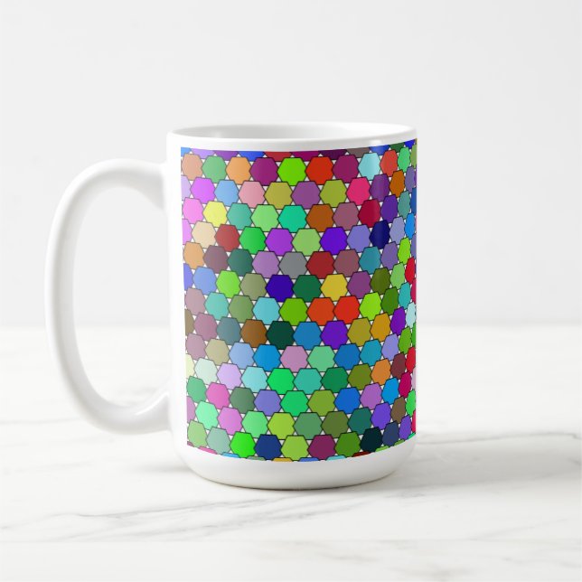 Offset Hexagons 15oz Mug (Left)