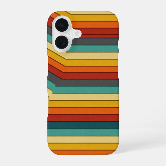 Offset Retro Layers iPhone 16 Case (Back)