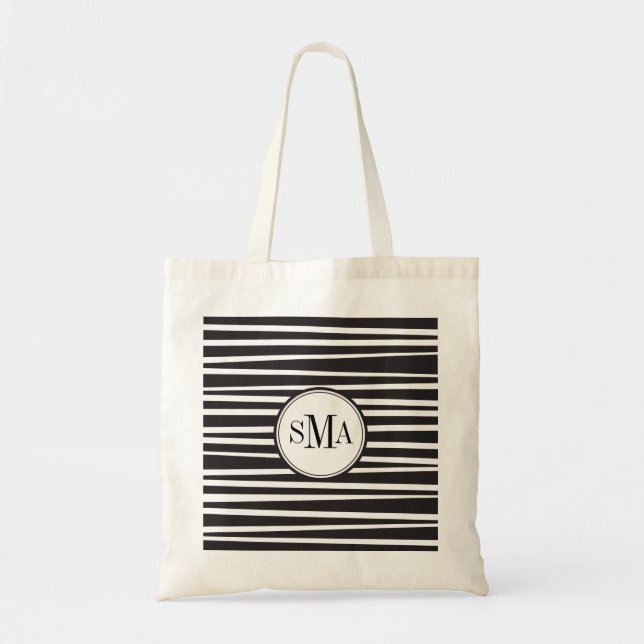 Offset Stripes Monogram Personalised Tote (Front)