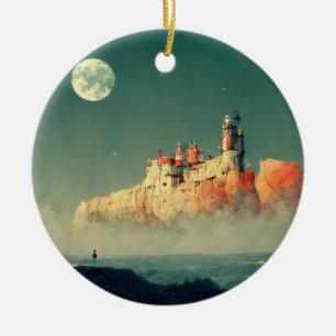 Offshore Citadel Fantasy Sci-Fi Ceramic Ornament