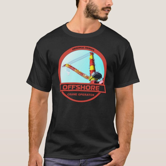 Offshore Crane Operator - Black T-Shirt (Front)