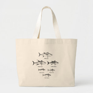 Offshore Fishing - Tuna Logo Large Tote Bag