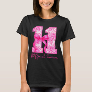 Oficial Preteen 11th Birthday Girl Pink Coquette B T-Shirt