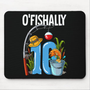 O'fishally 10 Years Old 10th Birthday Fishing Mouse Pad