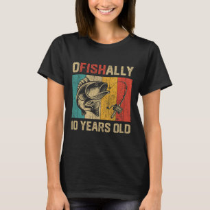 Ofishally 10 Years Old Funny Fishing Birthday Fish T-Shirt