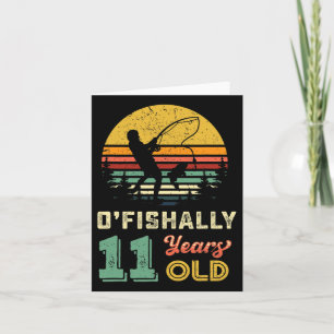 Ofishally 11 Year Old Fishing 11th Birthday Party  Card