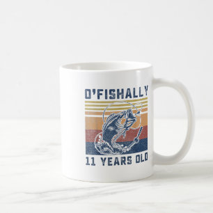 Ofishally 11 Year Old Shirt 11th Birthday Fishing Coffee Mug
