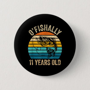 Ofishally 11 Year Old Shirt 11th Birthday Vintage  6 Cm Round Badge