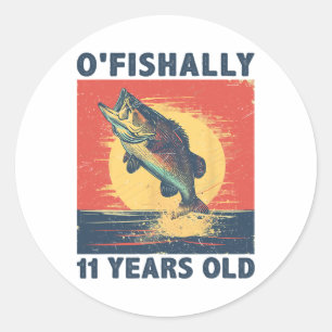 Ofishally 11 Years Old 2014 Fishing Fisherman 11th Classic Round Sticker