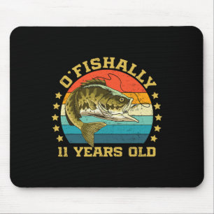 Ofishally 11 Years Old Funny Fishing Birthday Fish Mouse Pad
