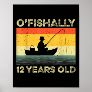 Ofishally 12 Year Old Shirt 12th Birthday Vintage Poster