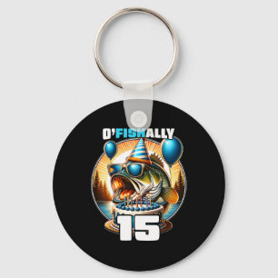 O'fishally 15 Years Old Fishing Birthday 15th Bday Key Ring