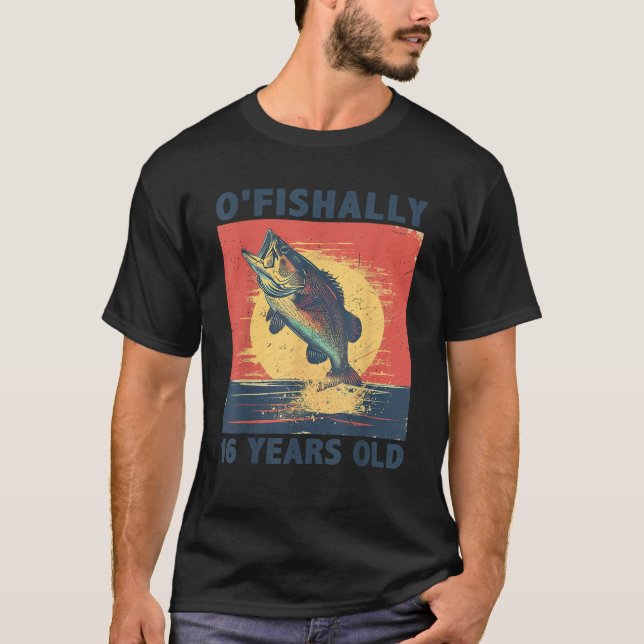 Ofishally 16 Years Old 2008 Fishing Fisherman 16th T-Shirt (Front)
