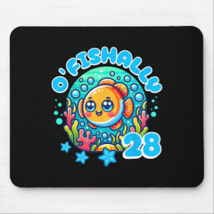Ofishally 28 Year Old Funny 28th Birthday Fishing Mouse Pad