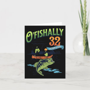 Ofishally 32 Years Old Fishing Theme 32nd Birthday Card