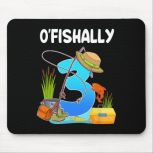 O'fishally 3rd Birthday Boy Fishing 3 Year Old Bda Mouse Pad