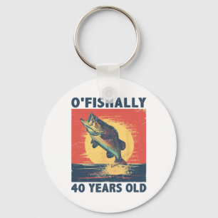 Ofishally 40 Years Old 1985 Fishing Fisherman 40th Key Ring