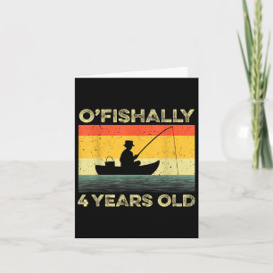 Ofishally 4 Year Old Shirt 4th Birthday Vintage Fi Card