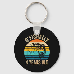Ofishally 4 Year Old Shirt 4th Birthday Vintage Fi Key Ring