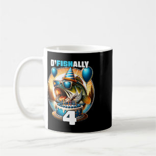 O'fishally 4 Years Old Fishing Birthday 4th Bday P Coffee Mug