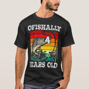 Ofishally 4 years old funny fishing birthday T-Shirt