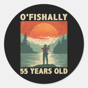 Ofishally 55 Years Old 1969 Fishing Fisherman 55th Classic Round Sticker