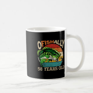 Ofishally 58 Years Old Fishing Birthday Theme Part Coffee Mug
