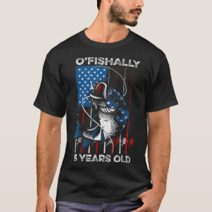 Ofishally 5 Year Old Shirt 5th Birthday Fishing Us