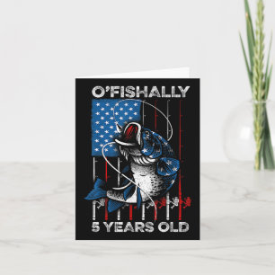 Ofishally 5 Year Old Shirt 5th Birthday Fishing Us Card