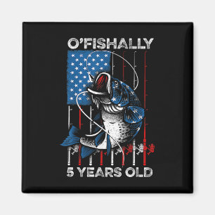Ofishally 5 Year Old Shirt 5th Birthday Fishing Us Magnet