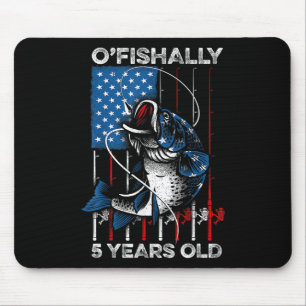 Ofishally 5 Year Old Shirt 5th Birthday Fishing Us Mouse Pad