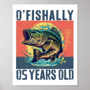 Ofishally 5 Years Old Fishing Fisherman 5th Birthd Poster