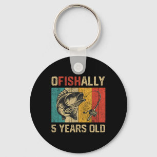 Ofishally 5 Years Old Funny Fishing Birthday Fishe Key Ring