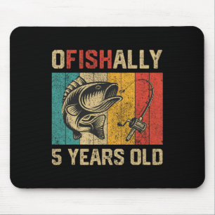 Ofishally 5 Years Old Funny Fishing Birthday Fishe Mouse Pad