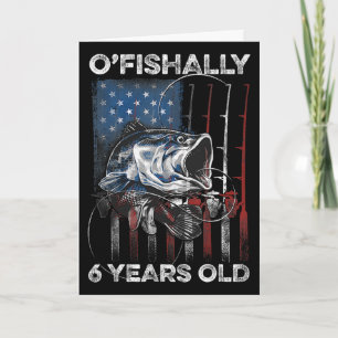 Ofishally 6 Year Old Shirt 6th Birthday Fishing Us Card
