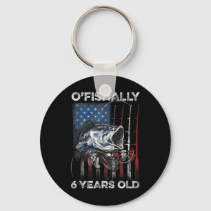 Ofishally 6 Year Old Shirt 6th Birthday Fishing Us Key Ring