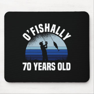 Ofishally 70 Years Old Fisherman 70th Birthday Fis Mouse Pad