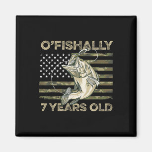 Ofishally 7 Year Old Shirt 7th Birthday Us Flag Fi Magnet