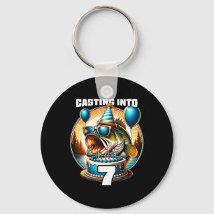 O'fishally 7 Years Old Fishing Birthday 7th Bday P Key Ring