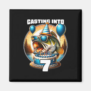 O'fishally 7 Years Old Fishing Birthday 7th Bday P Magnet