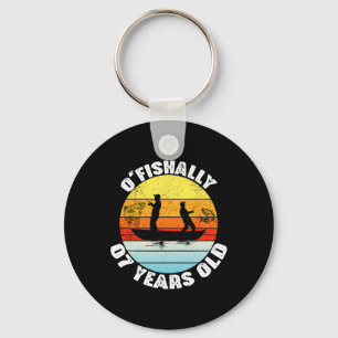 O'fishally 7 Years Old Fishing Birthday Theme Part Key Ring