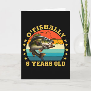 Ofishally 8 Years Old Fishing Retro Birthday Fishe Card