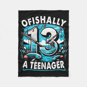 Ofishally A Teenager 13th Birthday 13 Year Boy Fis Fleece Blanket
