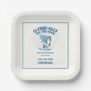 Ofishally Off The Hook Men's Retirement Party Paper Plate