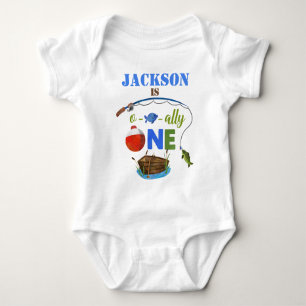Ofishally ONE baby bodysuite O-fish-ally Big ONE Bodysuit