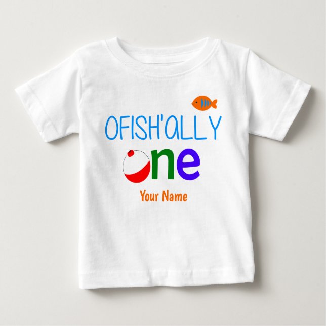 Ofishally One Fish 1st birthday shirt (Front)