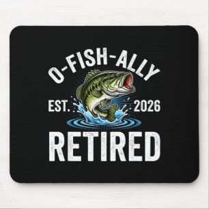 Ofishally Retired 2026 Funny Fishing Retirement Fi Mouse Pad