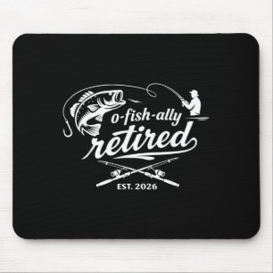 Ofishally Retired 2026 Funny Fishing Retirement Mouse Pad
