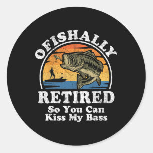 Ofishally Retired Funny B Fishing Retirement Gift Classic Round Sticker