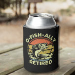 Ofishally Retired Funny Fishing Can Cooler<br><div class="desc">Beautiful vintage design with the phrase "O-FISH-ALLY RETIRED" ideal for parents,  retired grandparents,  fishing lovers can be given away on birthdays,  christmas,  anniversaries or on any occasion.Don't think about it and get this loving beauty now.</div>